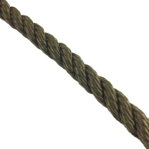 Olive Nylon 3 Strand Rope Sample RopeServices UK