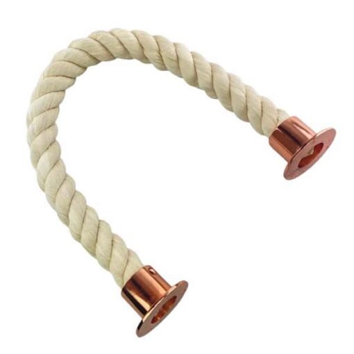 rs natural cotton barrier rope with copper bronze cup ends