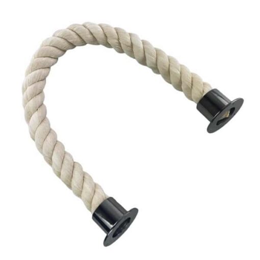 rs natural cotton barrier rope with gun metal black cup ends