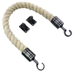 rs natural cotton barrier rope with gun metal black hook and eye plates