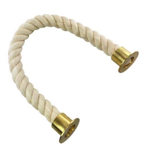 rs natural cotton barrier rope with polished brass cup ends