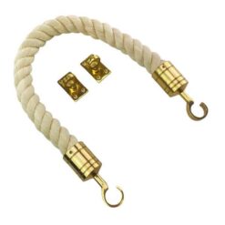 rs natural cotton barrier rope with polished brass hook and eye plates