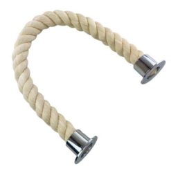 rs natural cotton barrier rope with polished chrome cup ends