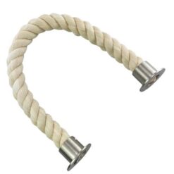 rs natural cotton barrier rope with satin nickel cup ends