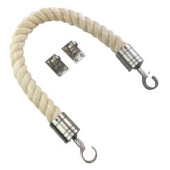 rs natural cotton barrier rope with satin nickel hook and eye plates