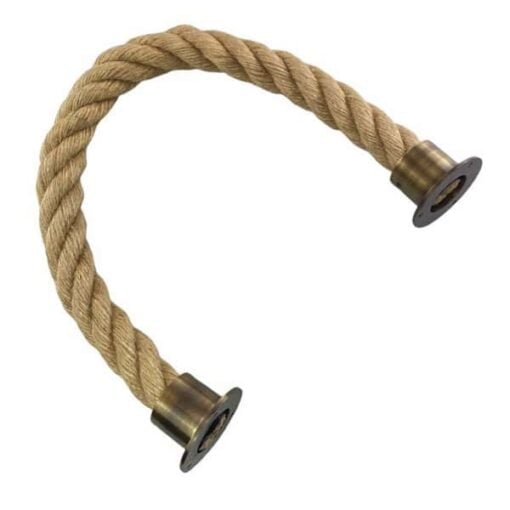 rs natural jute barrier rope with antique brass cup ends