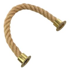 rs natural jute barrier rope with polished brass cup ends