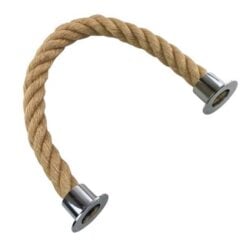 rs natural jute barrier rope with polished chrome cup ends