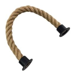 rs natural jute barrier rope with powder coated black cup ends