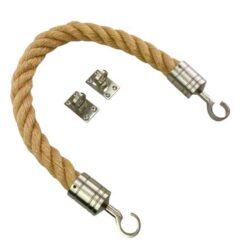 rs natural jute barrier rope with satin nickel hook and eye plates