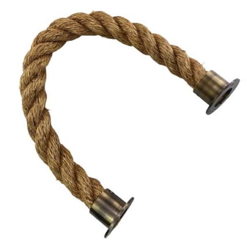 rs natural manila barrier rope with antique brass cup ends