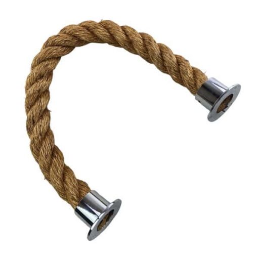 rs natural manila barrier rope with polished chrome cup ends