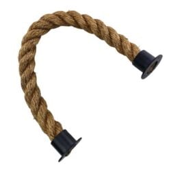 rs natural manila barrier rope with powder coated black cup ends