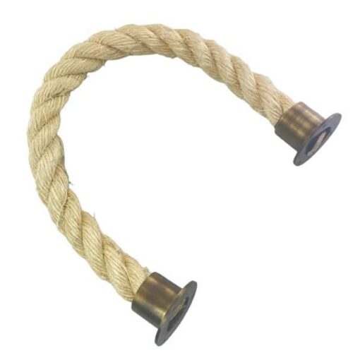 rs natural sisal barrier rope with antique brass cup ends