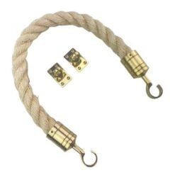 rs natural sisal barrier rope with polished brass hook and eye plates