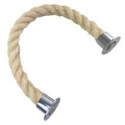 rs natural sisal barrier rope with polished chrome cup ends