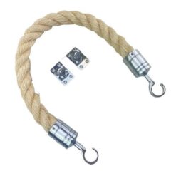 rs natural sisal barrier rope with polished chrome hook and eye plates