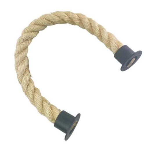 rs natural sisal barrier rope with powder coated black cup ends