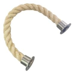 rs natural sisal barrier rope with satin nickel cup ends