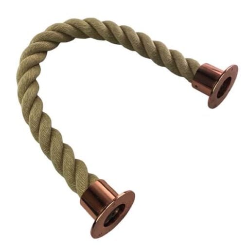 rs synthetic polyhemp barrier ropes with copper bronze cup ends