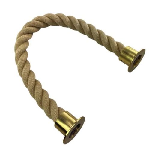 rs synthetic polyhemp barrier ropes with polished brass cup ends