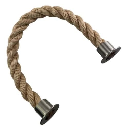 rs synthetic sisal barrier rope with satin nickel cup ends