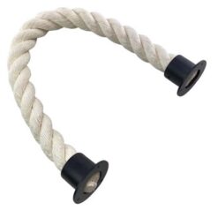 rs synthetic white cotton barrier rope with powder coated black cup ends