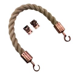 rs synthetic sisal barrier rope with copper bronze hook and eye plates