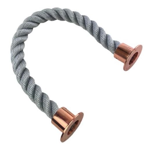 rs synthetic grey barrier rope with copper bronze cup ends