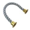 rs synthetic grey barrier rope with polished brass cup ends