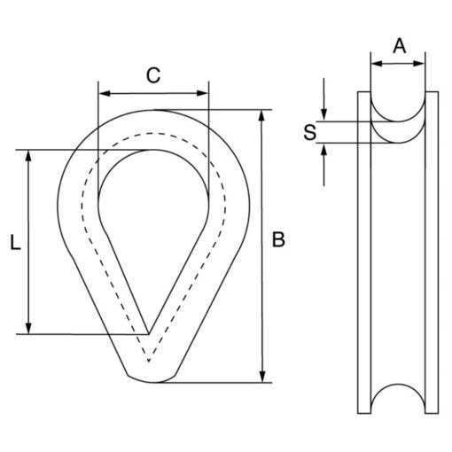 40mm galvanised steel rope thimble 3