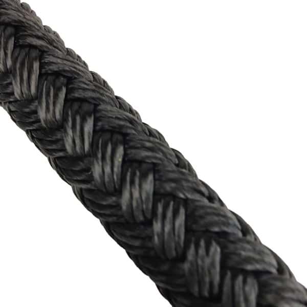 18mm Black Double Braid Polyester Rope (By The Metre