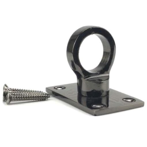 rs gun metal black decking rope fitting eye plate 2