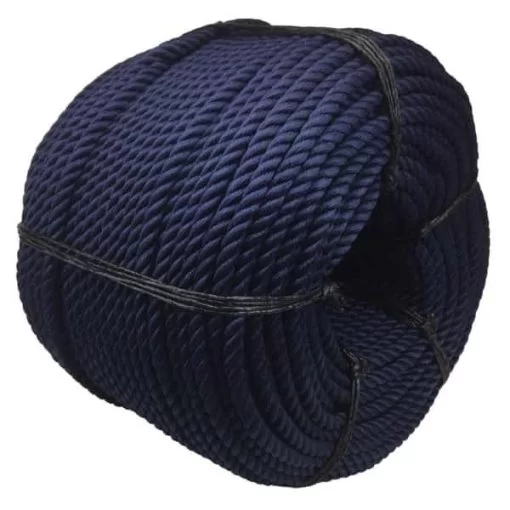 rs navy blue 3 strand nylon rope 1