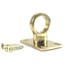 rs polished brass decking rope fitting eye plate 2