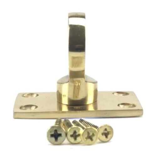 rs polished brass decking rope fitting eye plate 4