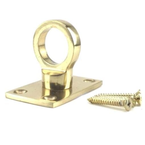 rs polished brass decking rope fitting eye plate 5