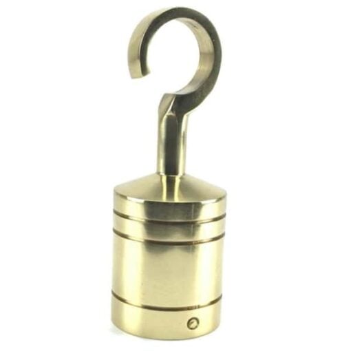 rs polished brass decking rope fitting hook and eye plate 5 1