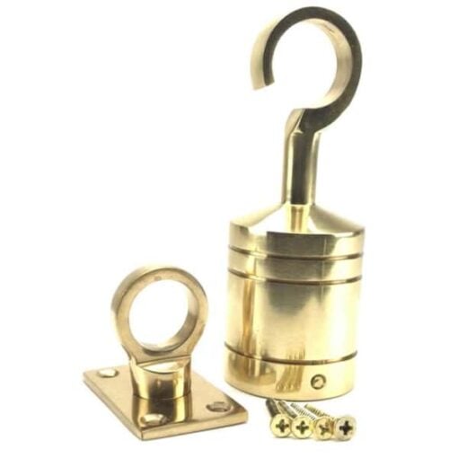 rs polished brass decking rope fitting hook and eye plate 5