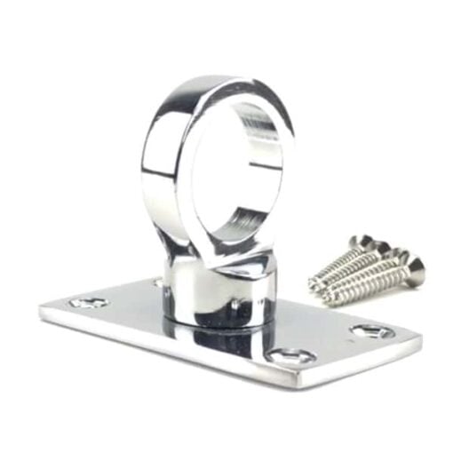 rs polished chrome decking rope fitting eye plate 2