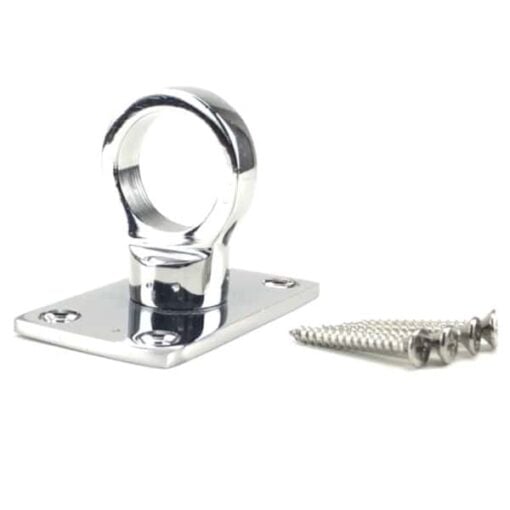 rs polished chrome decking rope fitting eye plate 5