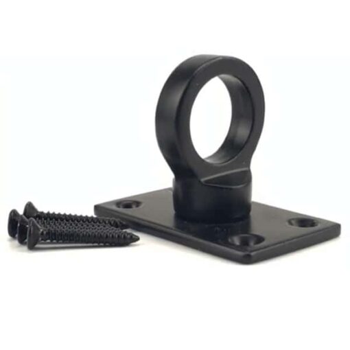 rs powder coated black decking rope fitting eye plate 2