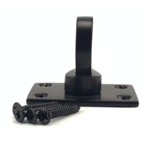 rs powder coated black decking rope fitting eye plate 4