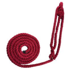 rs red natural cotton ringed rope halter 2