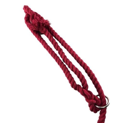 rs red natural cotton ringed rope halter 3