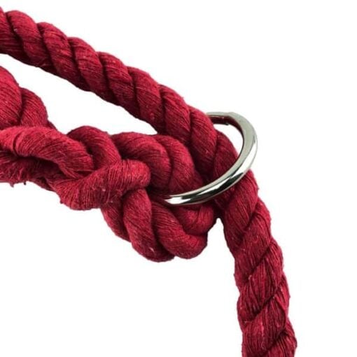 rs red natural cotton ringed rope halter 5