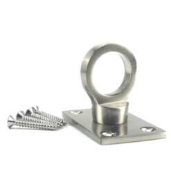 rs satin nickel decking rope fitting eye plate 2