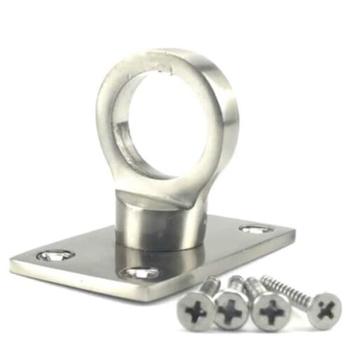 rs satin nickel decking rope fitting eye plate 5