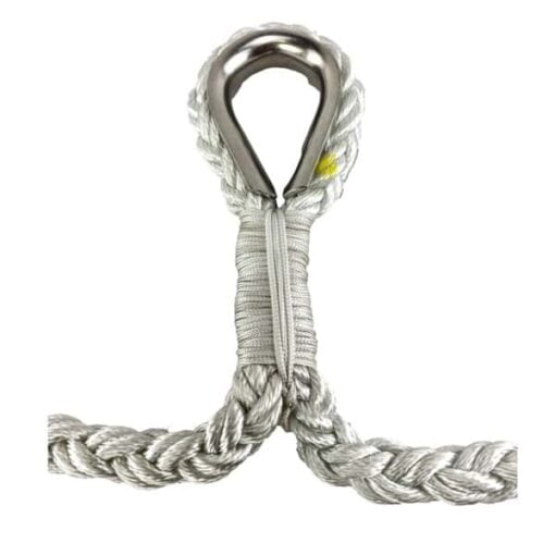 rs 8st white nylon v shaped mooring bridle with stainless steel thimble 2