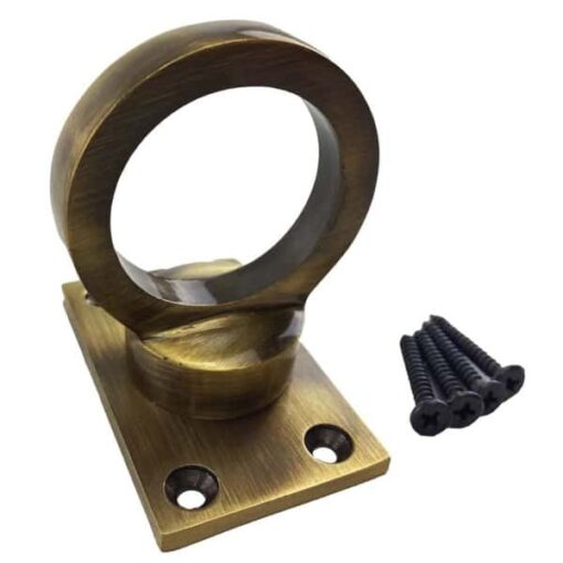 rs antique brass decking rope fitting eye plate 4